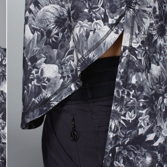 Lululemon Athletica Black and White Floral Athletic Tank Top - Picture 2 of 5